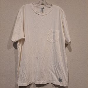 Vintage Calvin Klein Swimwear Made In USA White T-Shirt Tee Single Stitch Sz M